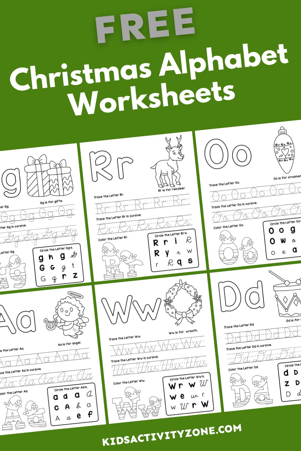 Free Printable Christmas Alphabet Worksheets - Kids Activity Zone | Christmas Alphabetical Order Worksheets