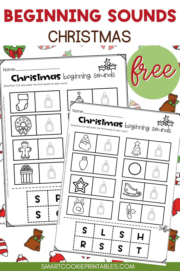 free printable christmas beginning sounds beginning sounds christmas worksheets Free Printable Christmas Beginning Sounds | Beginning Sounds Christmas Worksheets