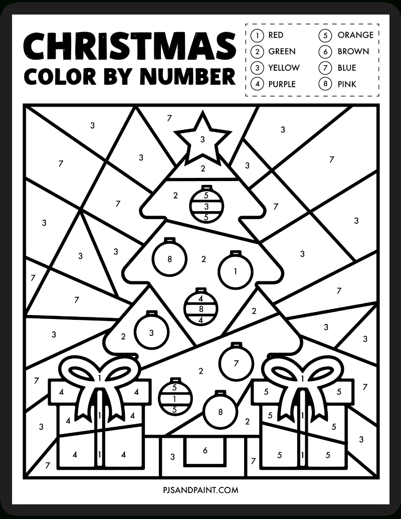 free printable christmas colornumber worksheet pjs and paint color by number worksheets christmas Free Printable Christmas Colornumber Worksheet - Pjs And Paint | Color By Number Worksheets Christmas