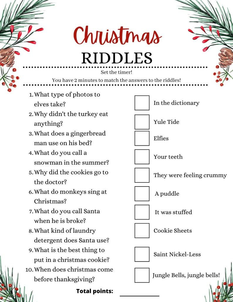 Free Printable Christmas Riddles, Download Free Printable | Christmas Riddles Worksheets