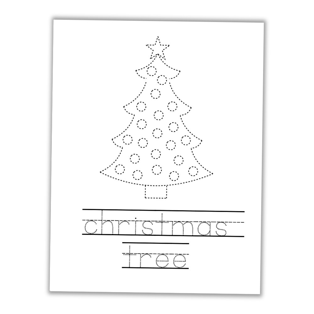 Free Printable Christmas Tracing Worksheets For Kids - The Craft | Christmas Tree Tracing Worksheets