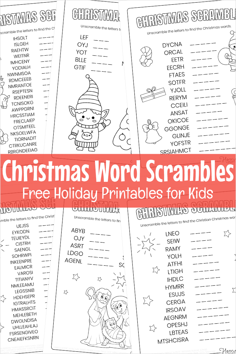Free Printable Christmas Word Scramble Puzzles For Kids | Christmas Word Scramble Worksheets Answers