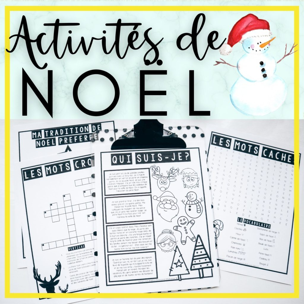 French Christmas Activities For The Classroom - Fle Avec Mmed | Free French Christmas Worksheets