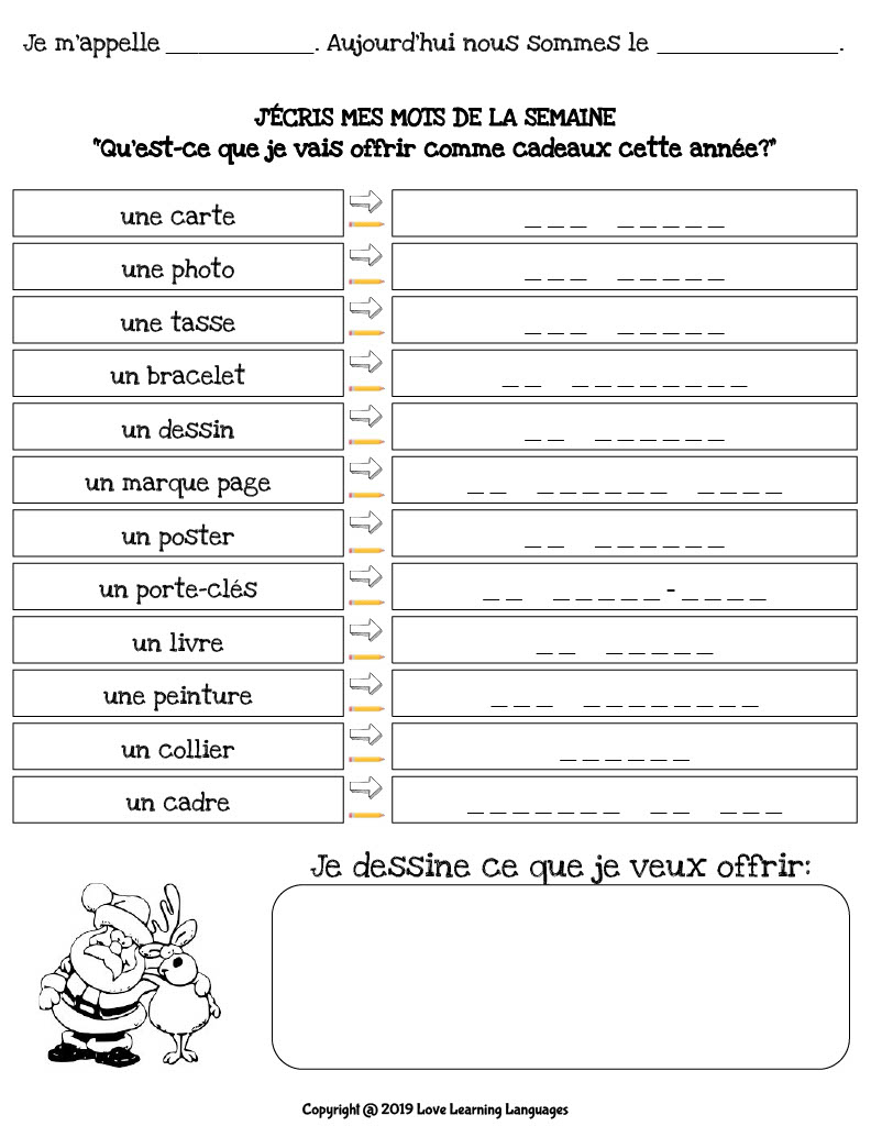 French: Christmas Vocabulary - Activities And Worksheets | French Christmas Vocabulary Worksheets