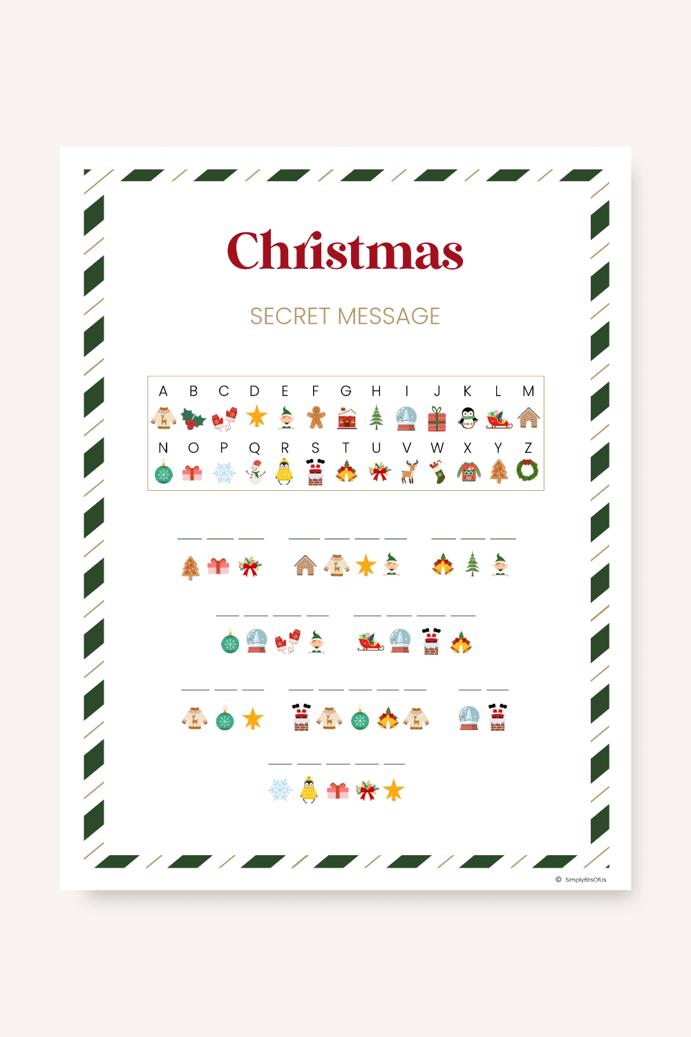 fun christmas secret message printable for kids simply bits of us christmas hidden message worksheets Fun Christmas Secret Message Printable For Kids - Simply Bits Of Us | Christmas Hidden Message Worksheets