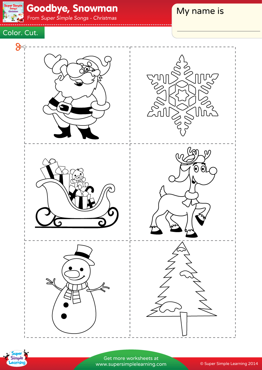 goodbye snowman worksheet color cut paste super simple cut and paste christmas worksheets Goodbye, Snowman Worksheet - Color, Cut, & Paste - Super Simple | Cut and Paste Christmas Worksheets