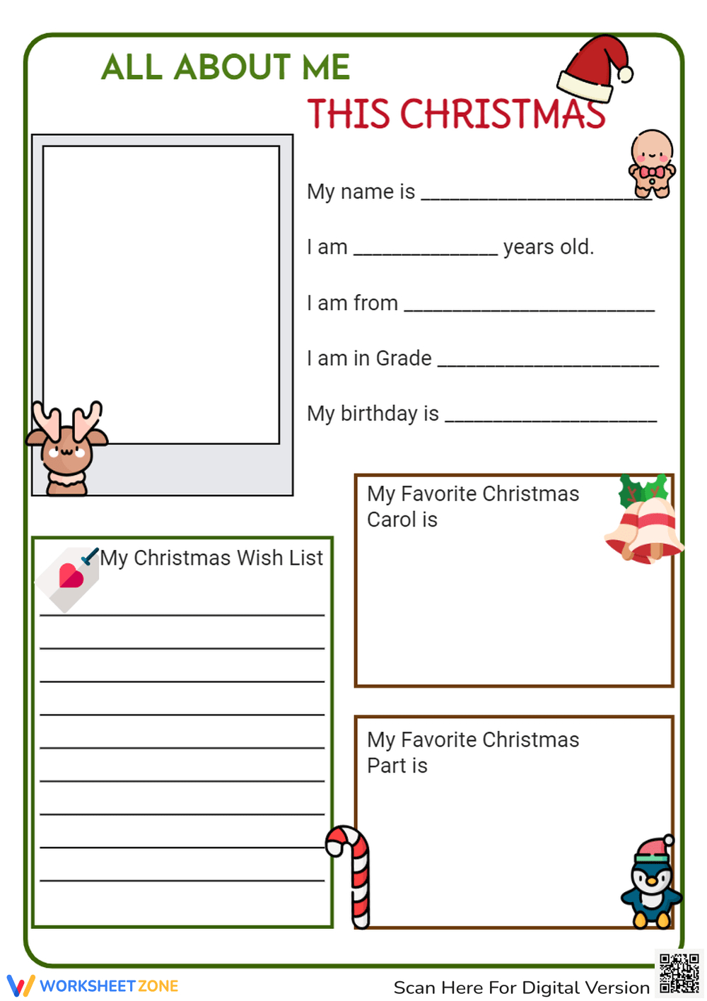 grade 2 christmas worksheets free printable all about me christmas worksheets Grade 2 Christmas Worksheets | Free Printable All About Me Christmas Worksheets