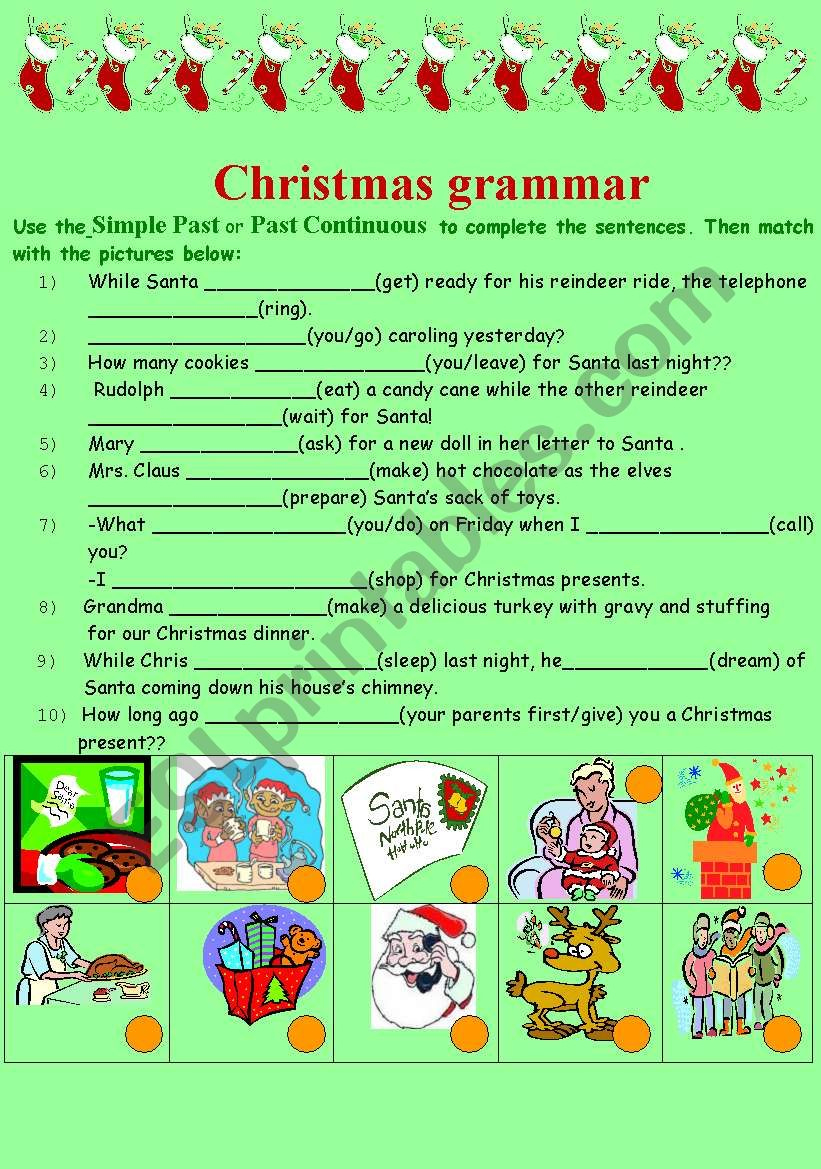 Grammar And Christmas - Esl Worksheetsofiateach | Christmas Grammar Worksheets