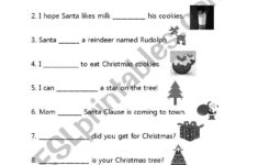 Helper Word Christmas Fill-In-The-Blank – Esl Worksheetsecily | Christmas Fill In The Blank Worksheets
