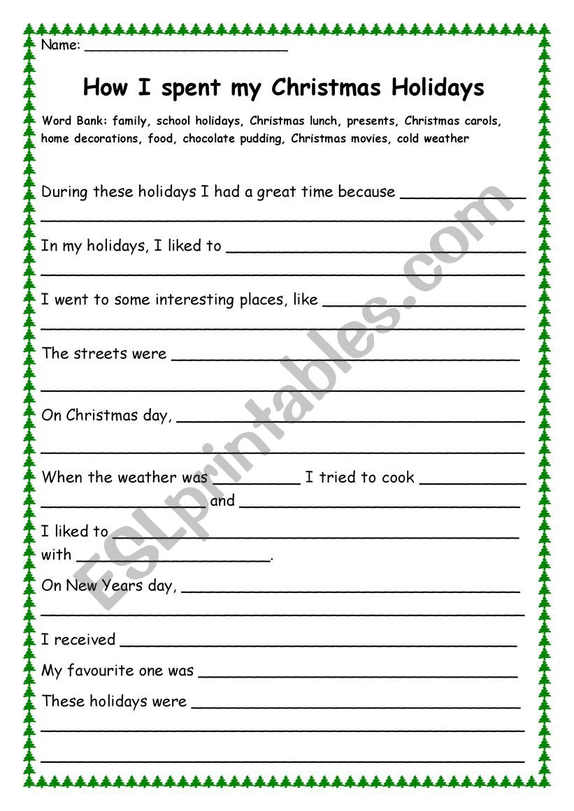 how i spent my christmas holidays esl worksheetmarymary7591 my christmas holiday worksheets How I Spent My Christmas Holidays - Esl Worksheetmarymary7591 | My Christmas Holiday Worksheets