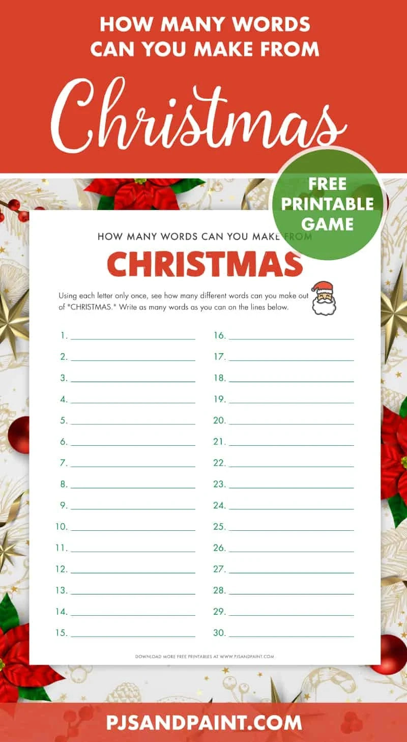 how many words can you make out of christmas free printable game how many words can you make out of christmas worksheets How Many Words Can You Make Out Of Christmas - Free Printable Game | How Many Words Can You Make Out Of Christmas Worksheets