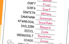 January Word Scramble (Free Printable Worksheet) | Super Teacher Worksheets Scrambled Christmas Answers