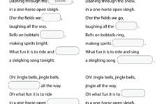 Jingle Bells Worksheet - Fill In The Blanks - Super Simple | Christmas Song Worksheets Answers