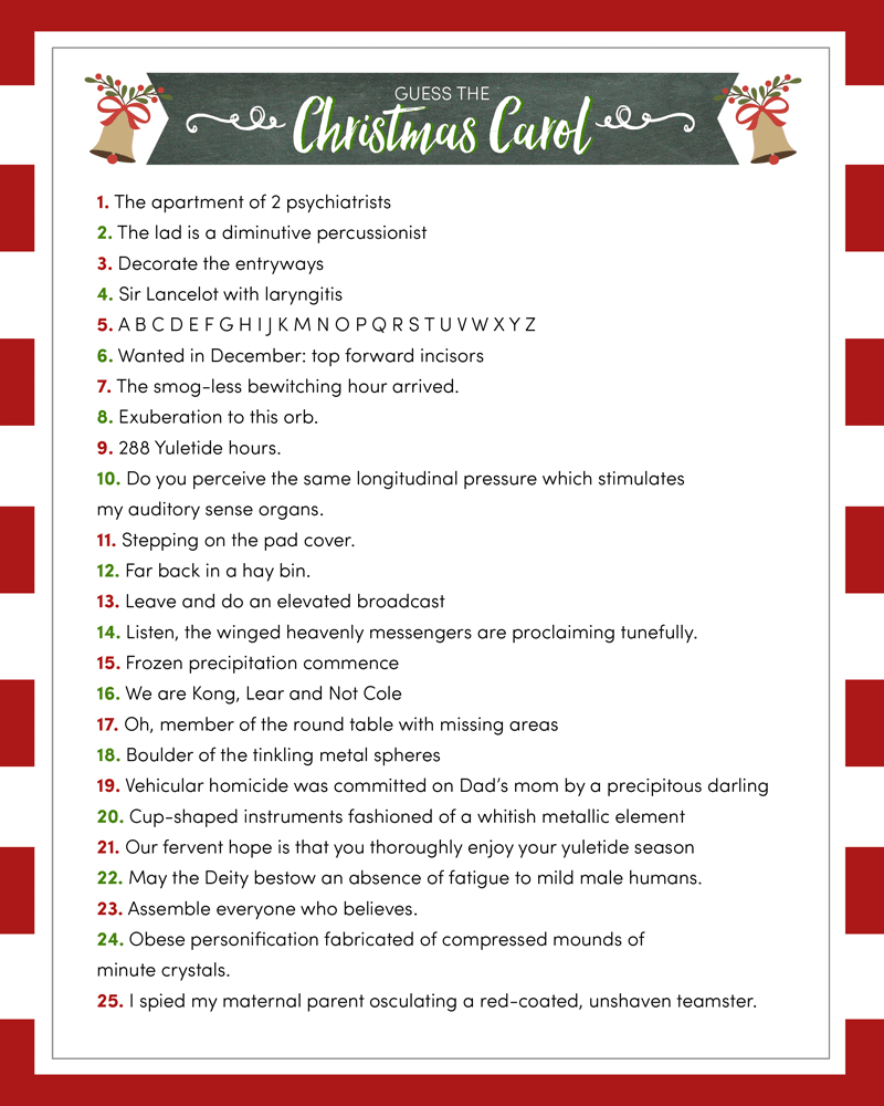 Name That Tune - Christmas Songs - Worksheets Library | Name the Christmas Carol Worksheets