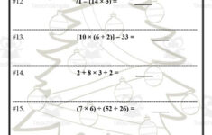 Order of Operations Christmas Worksheets