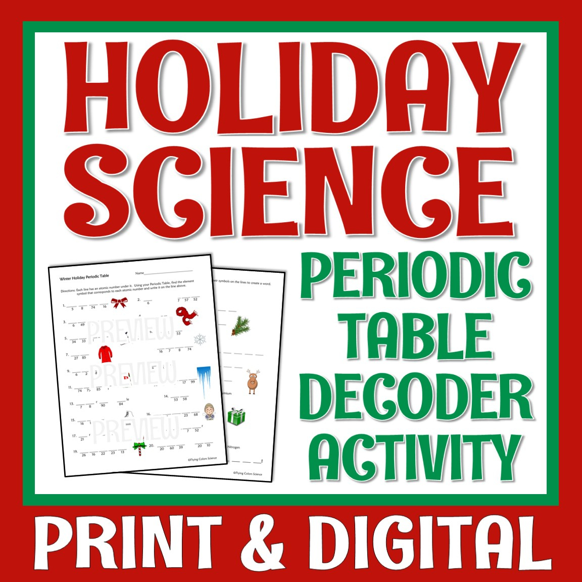periodic table holiday christmas science worksheet flying colors christmas chemistry worksheets answers 1 Periodic Table Holiday Christmas Science Worksheet - Flying Colors | Christmas Chemistry Worksheets Answers
