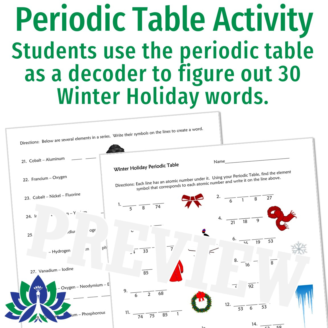 periodic table holiday christmas science worksheet flying colors christmas chemistry worksheets answers Periodic Table Holiday Christmas Science Worksheet - Flying Colors | Christmas Chemistry Worksheets Answers