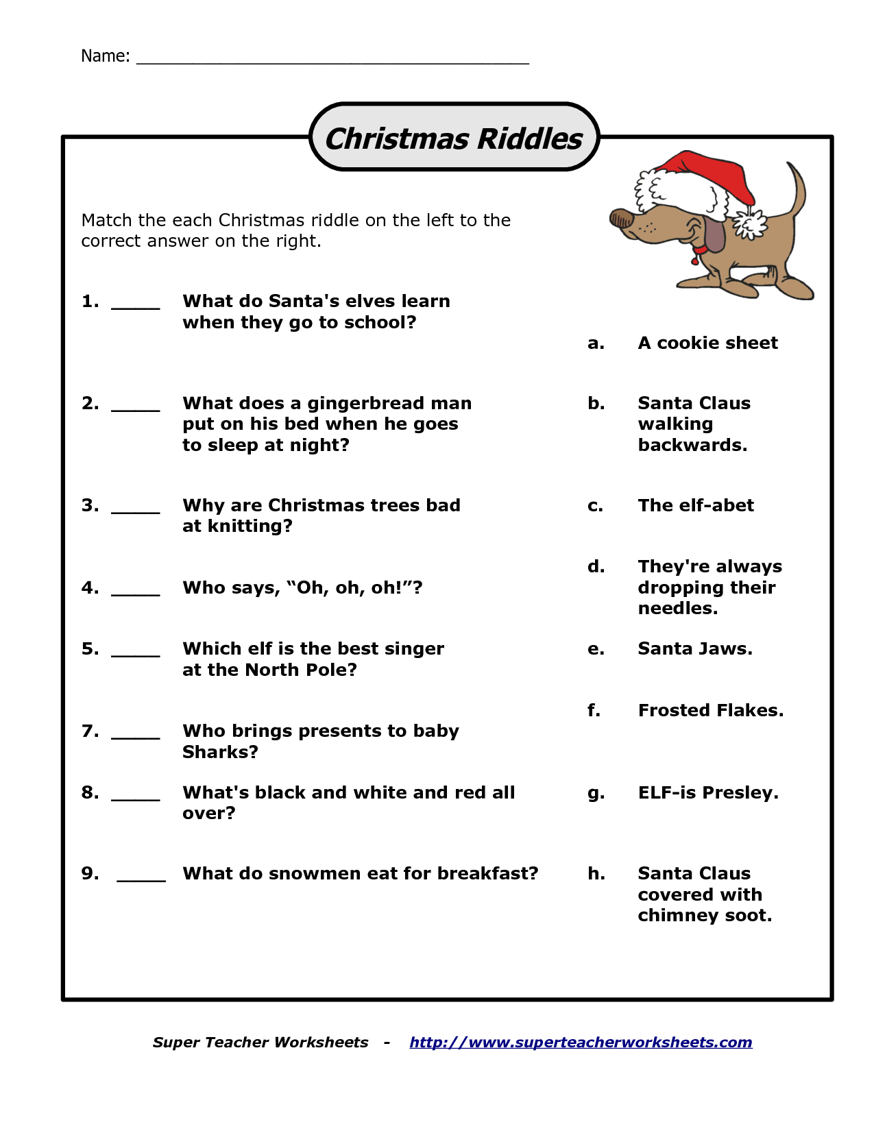 Pin Page - Worksheets Library | Christmas Riddles Printable Worksheets