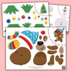 Printable Christmas Cut And Glue Activity For Kids | Christmas Color Cut and Paste Worksheets