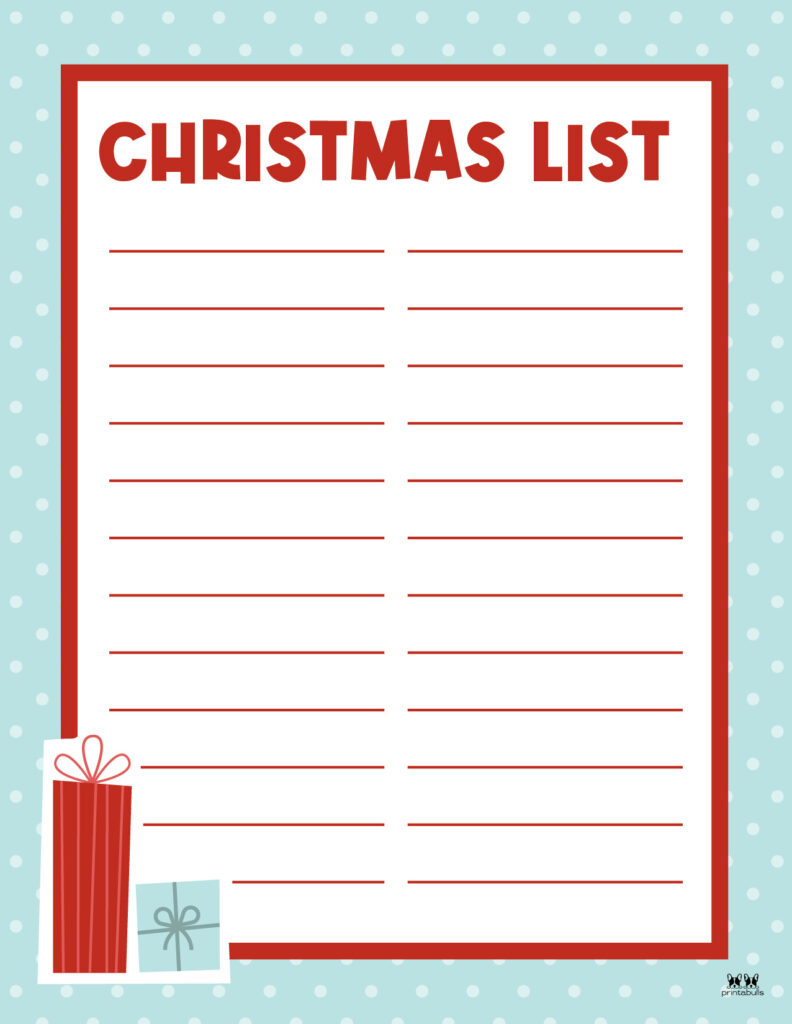 Printable Christmas Lists - 50 Free Printables | Printabulls | Christmas Wish List Worksheets