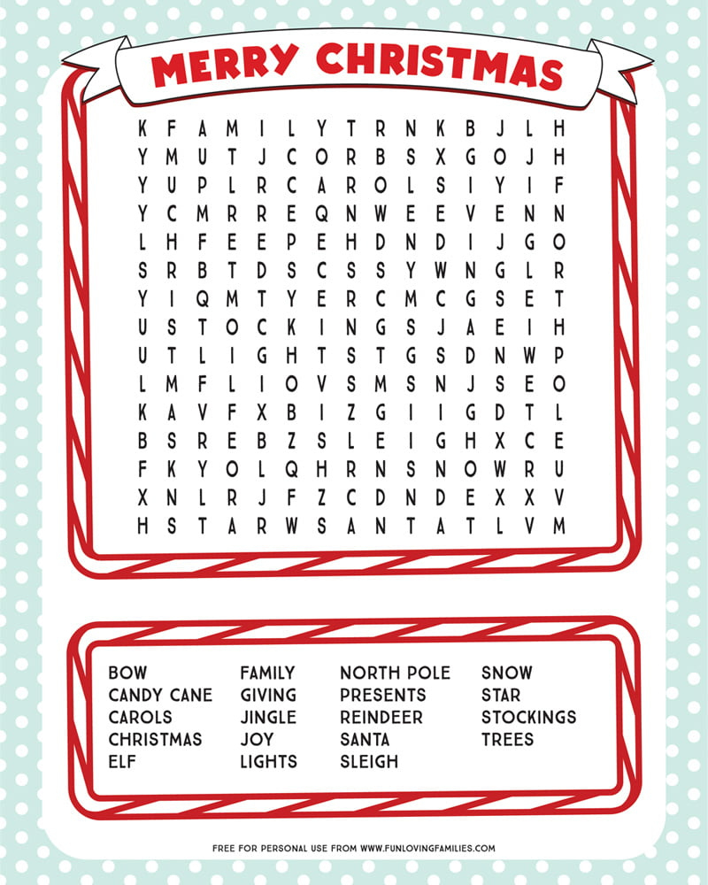 printable christmas word search fun loving families free christmas word search worksheets Printable Christmas Word Search - Fun Loving Families | Free Christmas Word Search Worksheets