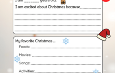All About Me Christmas Worksheets
