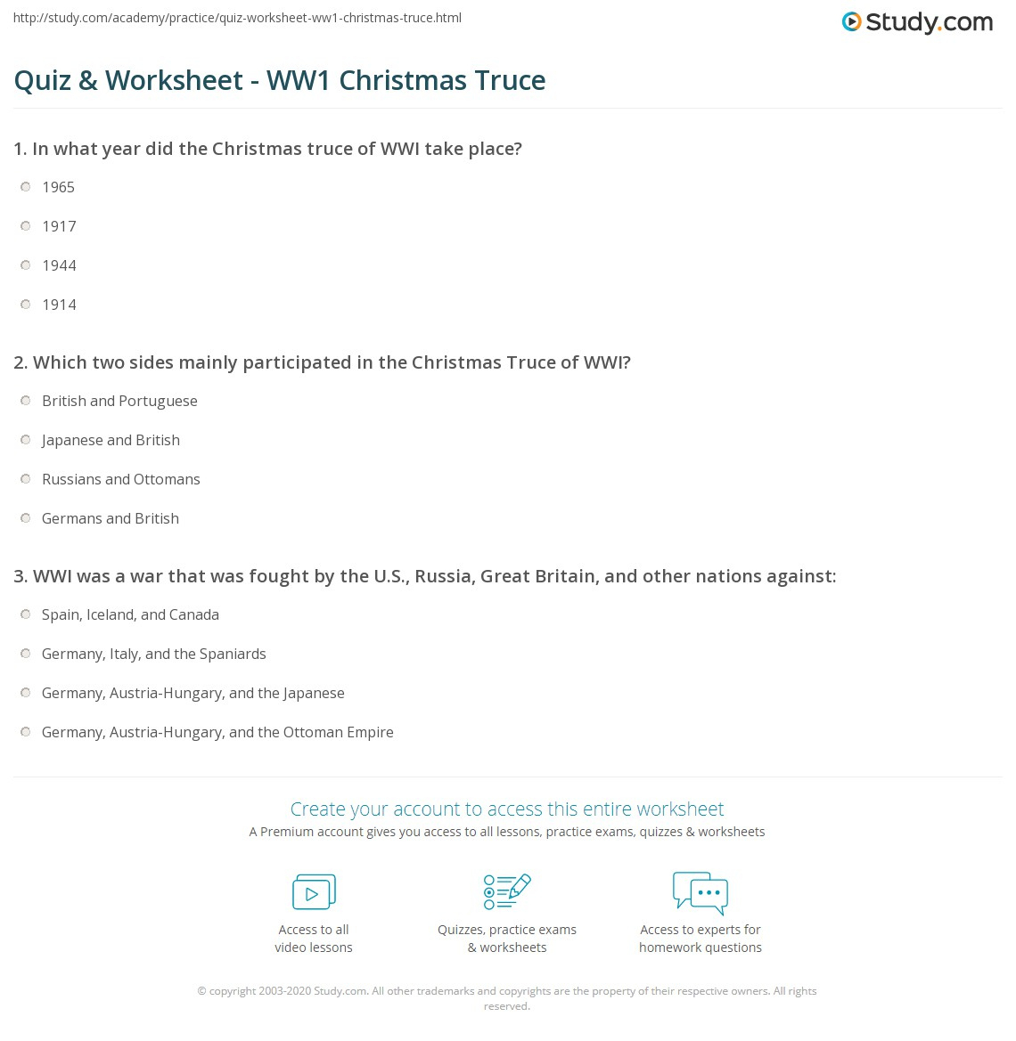 quiz worksheet ww1 christmas truce study a christmas truce worksheets answers Quiz & Worksheet - Ww1 Christmas Truce | Study | A Christmas Truce Worksheets Answers