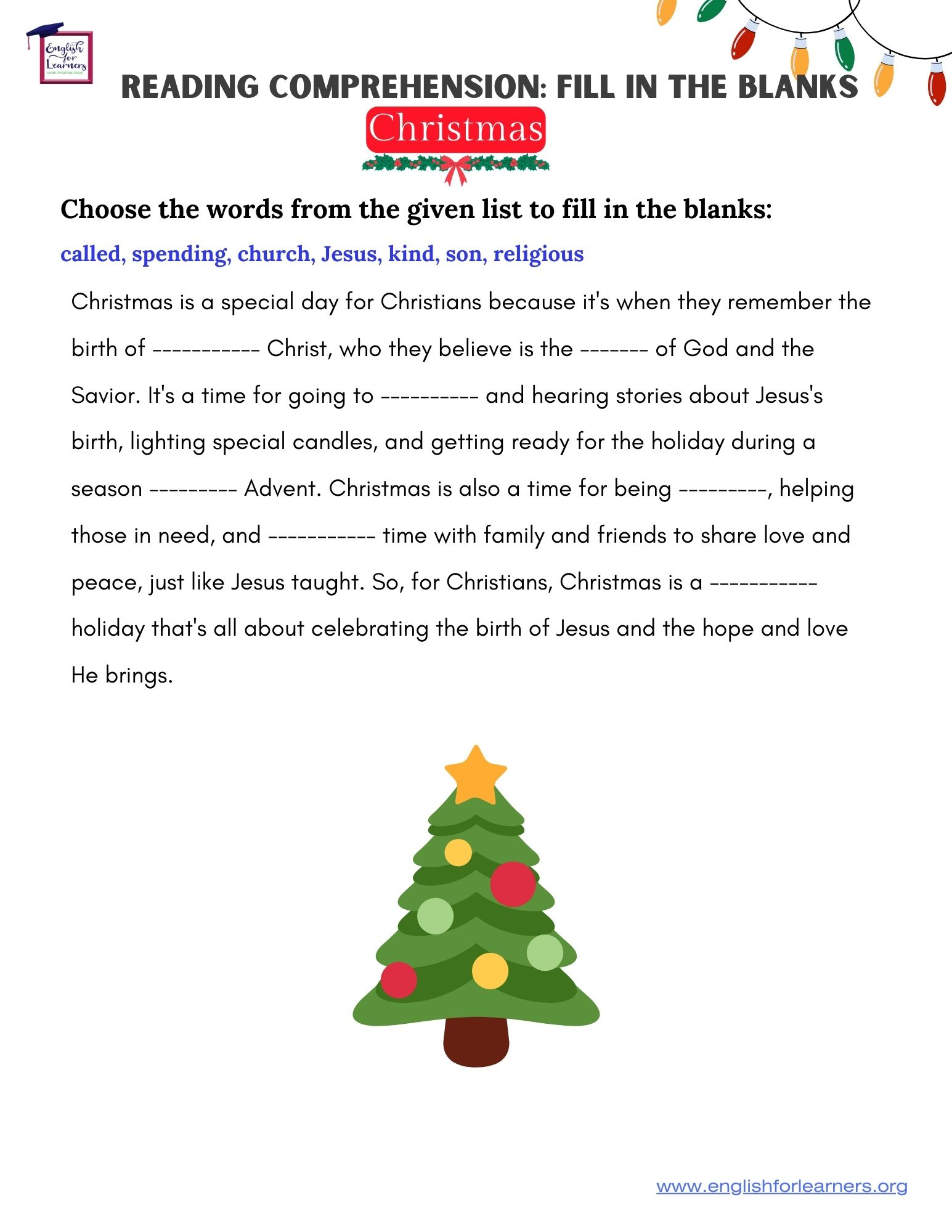 reading comprehension christmas fill in the blanks christmas story reading comprehension worksheets Reading Comprehension Christmas Fill In The Blanks - | Christmas Story Reading Comprehension Worksheets