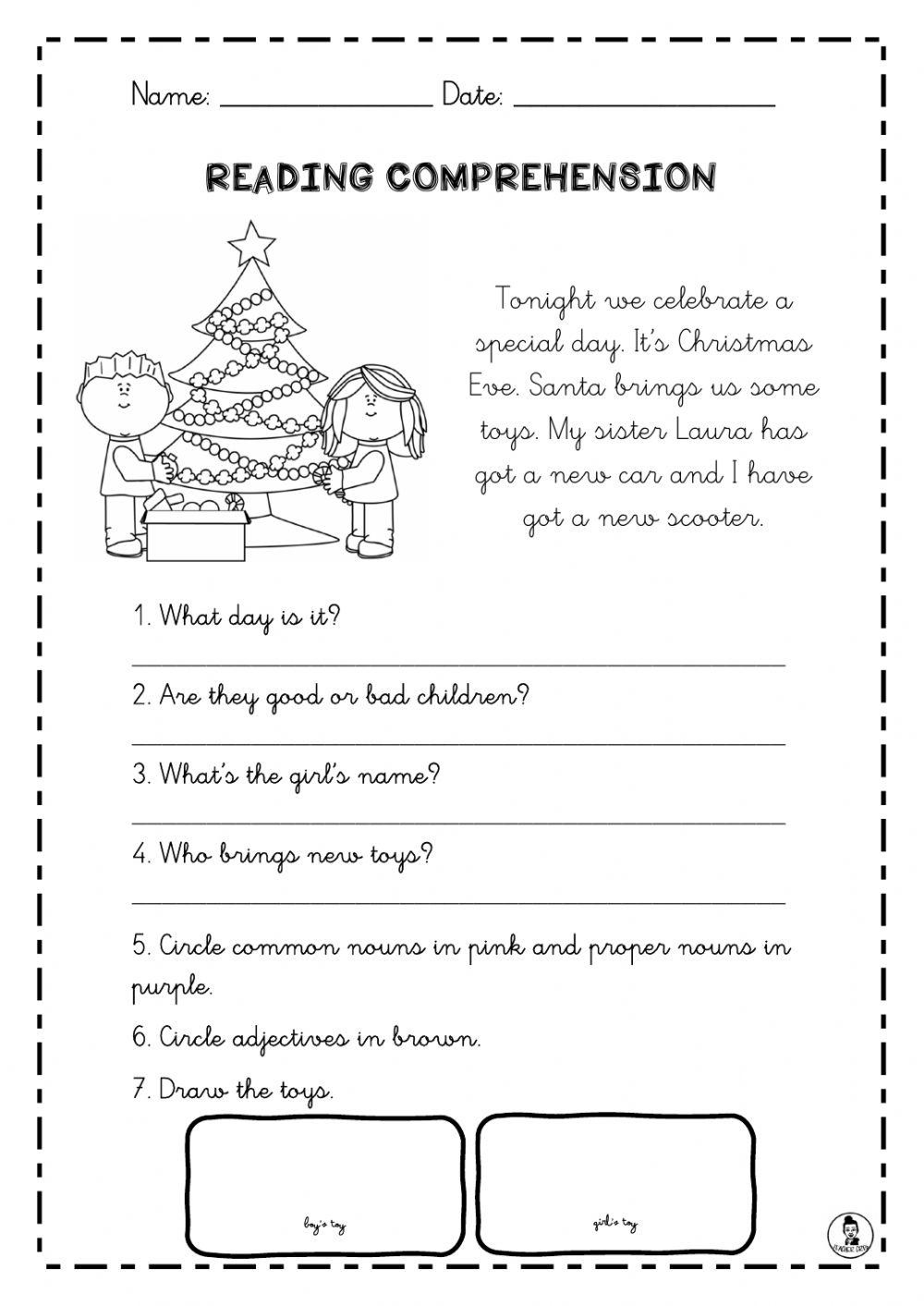 Reading Comprehension Christmas Worksheet - Worksheets Library | Free Christmas Reading Comprehension Worksheets For 2Nd Grade