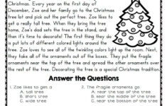Reading Comprehension Passages And Questions For December | Free Christmas Reading Worksheets