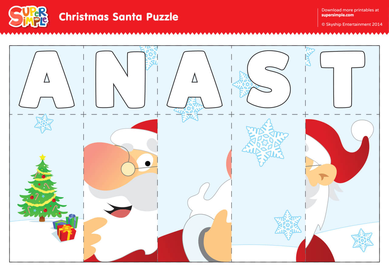 s a n t a puzzle super simple christmas music puzzles worksheets S-A-N-T-A Puzzle - Super Simple | Christmas Music Puzzles Worksheets