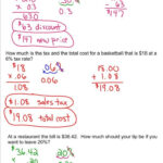 Sales Tax Math Problems Worksheet: Practice Calculating Sales Tax | Christmas Shopping Problems with Tax and Discounts Worksheets Answers