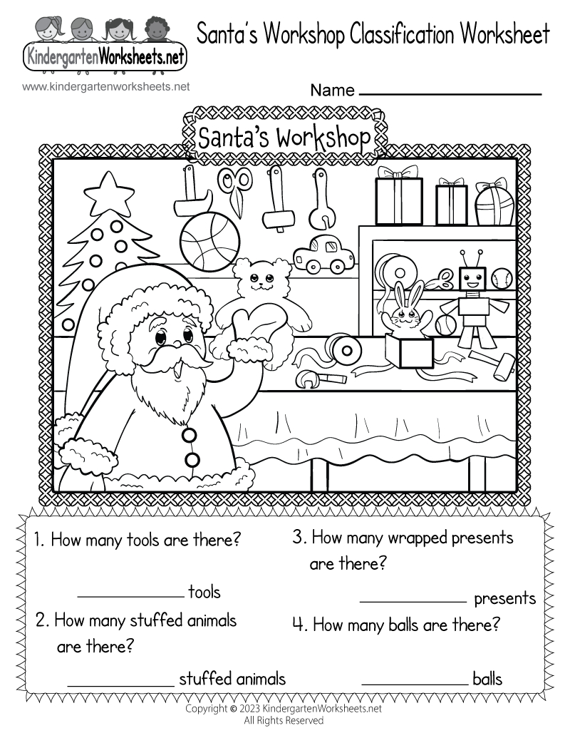 Santa&amp;#039;S Workshop Classification Worksheet - Free Printable | Christmas Worksheets Free