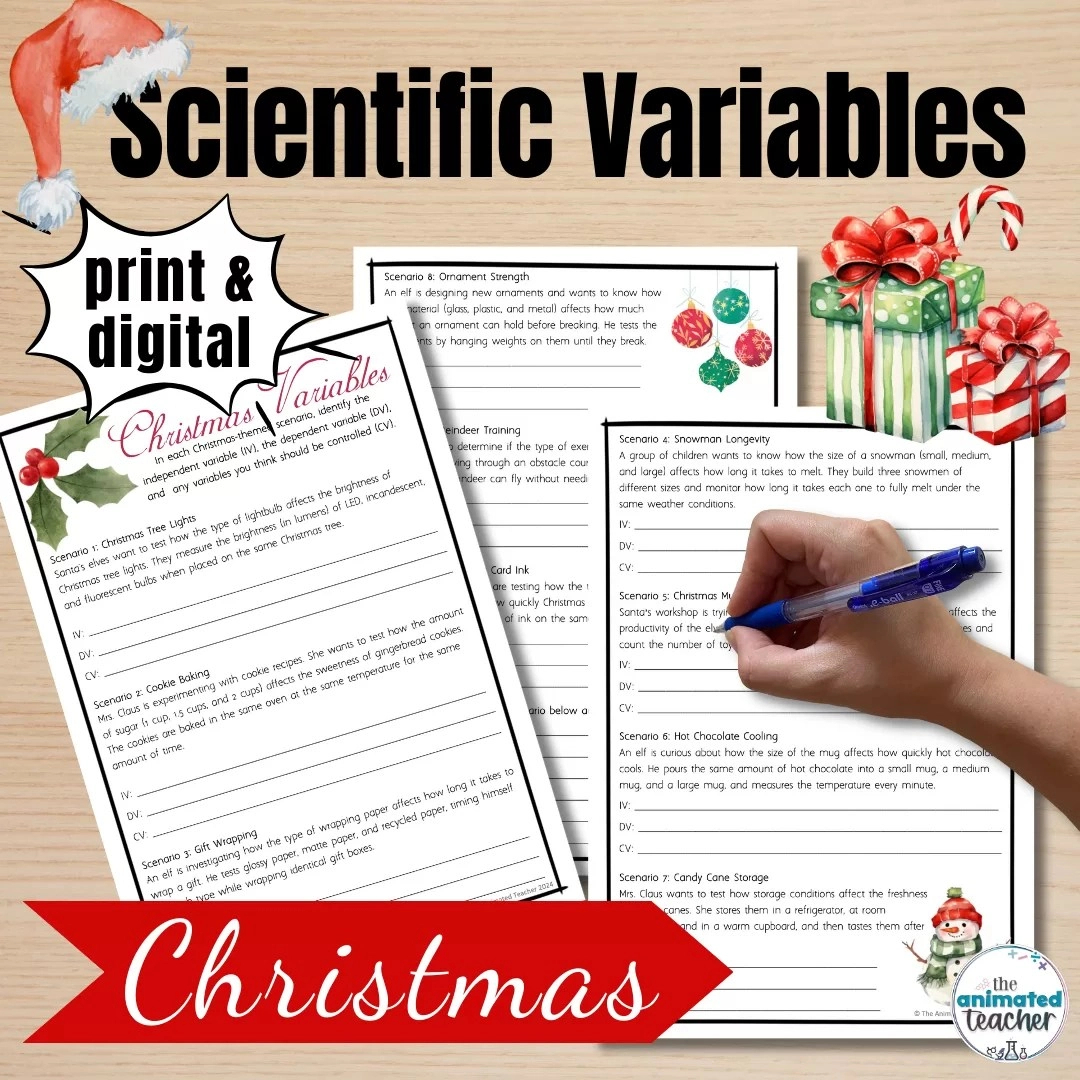 science christmas worksheets variables printable and digital christmas chemistry worksheets answers Science Christmas Worksheets Variables Printable And Digital | Christmas Chemistry Worksheets Answers