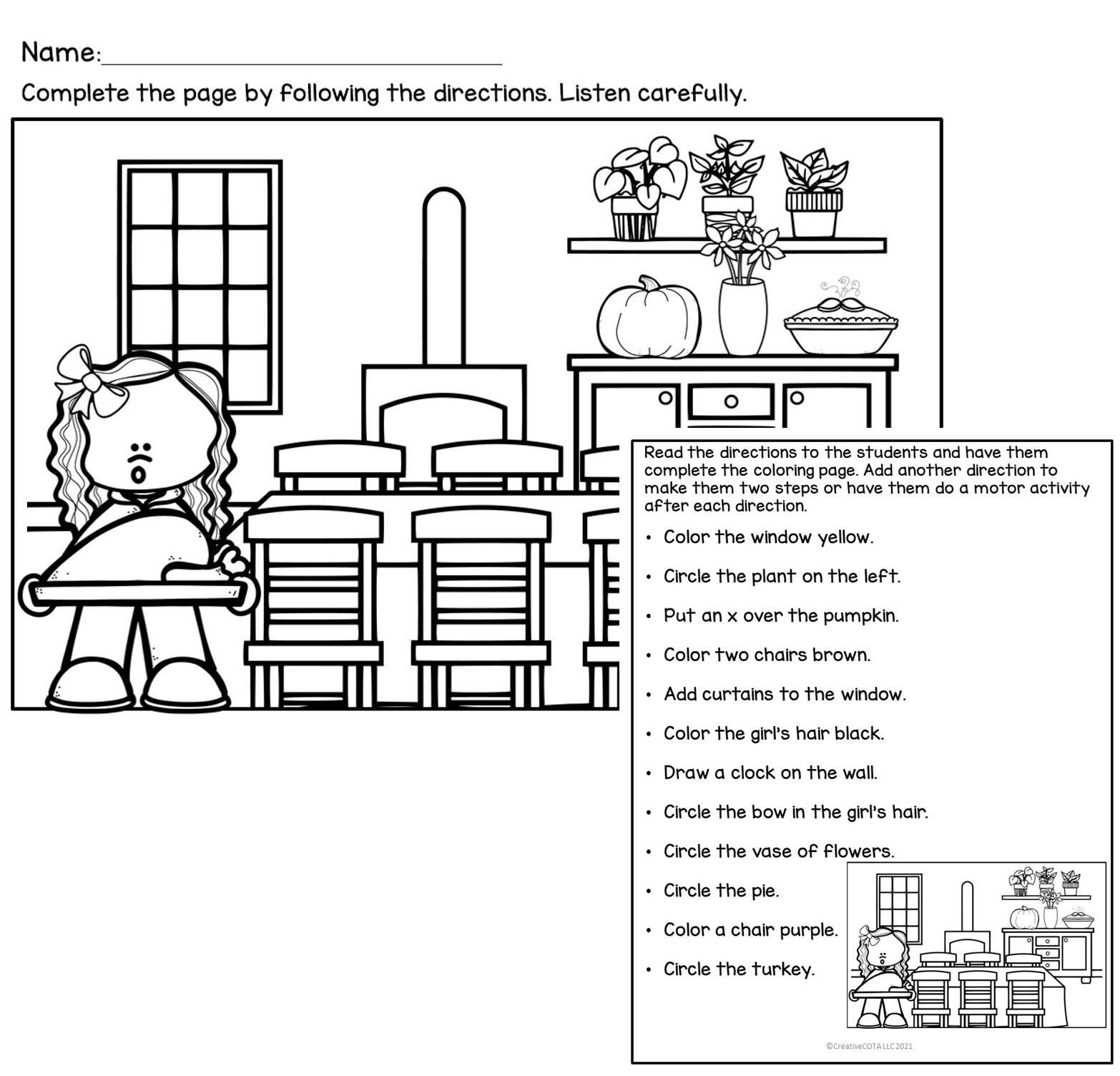 Thanksgiving And Christmas Following Directions For Listening | Christmas Following Directions Worksheets Free