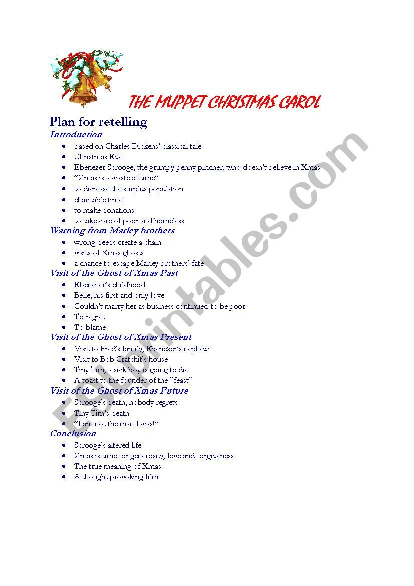 the muppet christmas carol plan for retelling esl worksheet muppets christmas carol worksheets The Muppet Christmas Carol (Plan For Retelling) - Esl Worksheet | Muppets Christmas Carol Worksheets