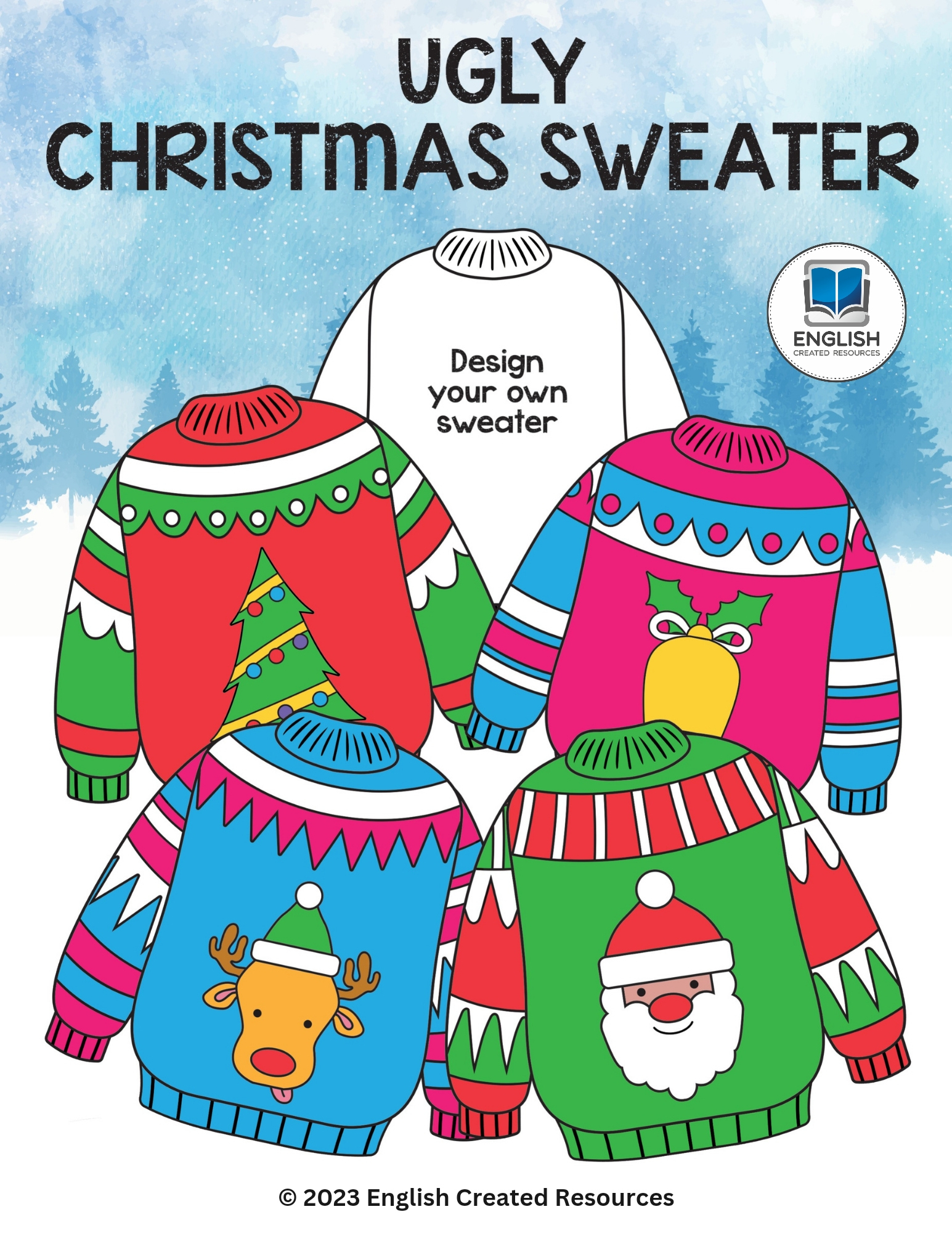 ugly christmas sweater craft english created resources beyond the worksheets ugly christmas sweaters Ugly Christmas Sweater Craft - English Created Resources | Beyond the Worksheets Ugly Christmas Sweaters