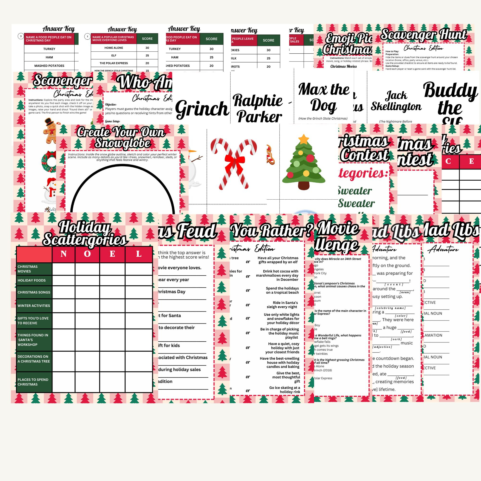 Ugly Sweater Scavenger Hunt - Etsy | Ugly Christmas Sweater Beyond The Worksheets Answers