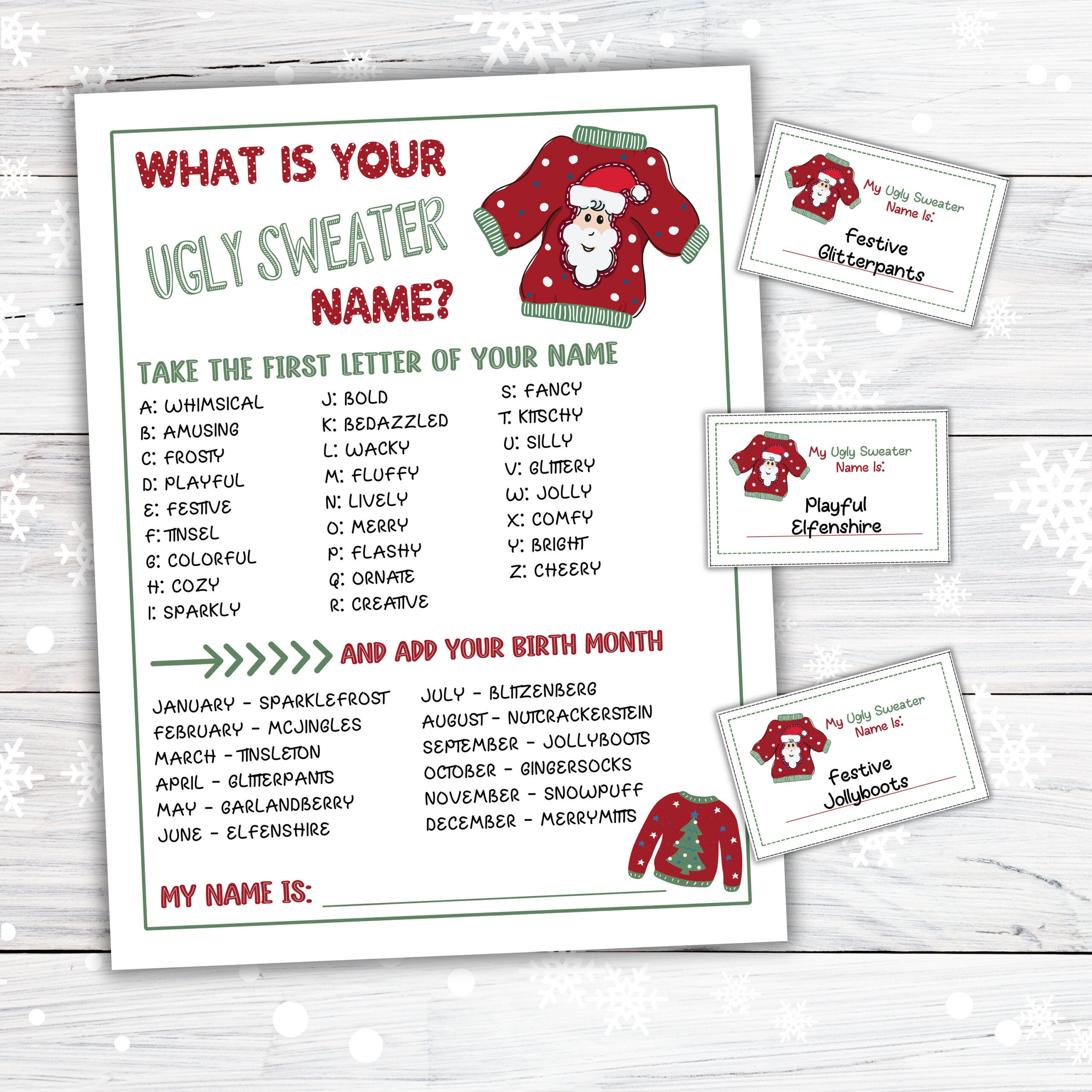 Ugly Sweater Scavenger Hunt - Etsy | Ugly Christmas Sweater Beyond The Worksheets Answers