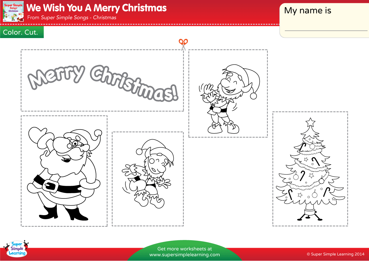 we wish you a merry christmas worksheet color cut paste free printable cut and paste christmas worksheets We Wish You A Merry Christmas Worksheet - Color, Cut, & Paste | Free Printable Cut And Paste Christmas Worksheets