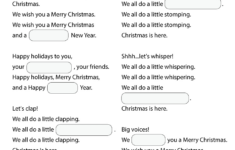 We Wish You A Merry Christmas Worksheet - Fill In The Blanks | Christmas Song Picture Worksheets