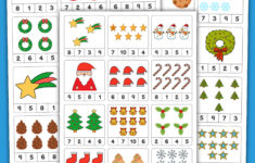 Weihnachtliche Karten Zum Zählen Bis 10 Zum Ausdrucken Für Kinder | Christmas Themed Worksheets For Preschool