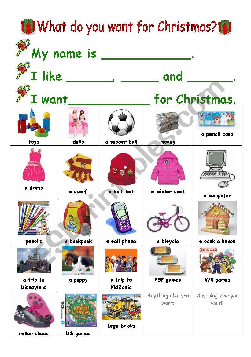 what do you want for christmas esl worksheetvivienliuwei what i want for christmas worksheets What Do You Want For Christmas? - Esl Worksheetvivienliuwei | What I Want For Christmas Worksheets