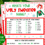 Whats Your Ugly Sweater Name Game | Find Someone Who Christmas | Beyond the Worksheets Ugly Christmas Sweaters Answer Key