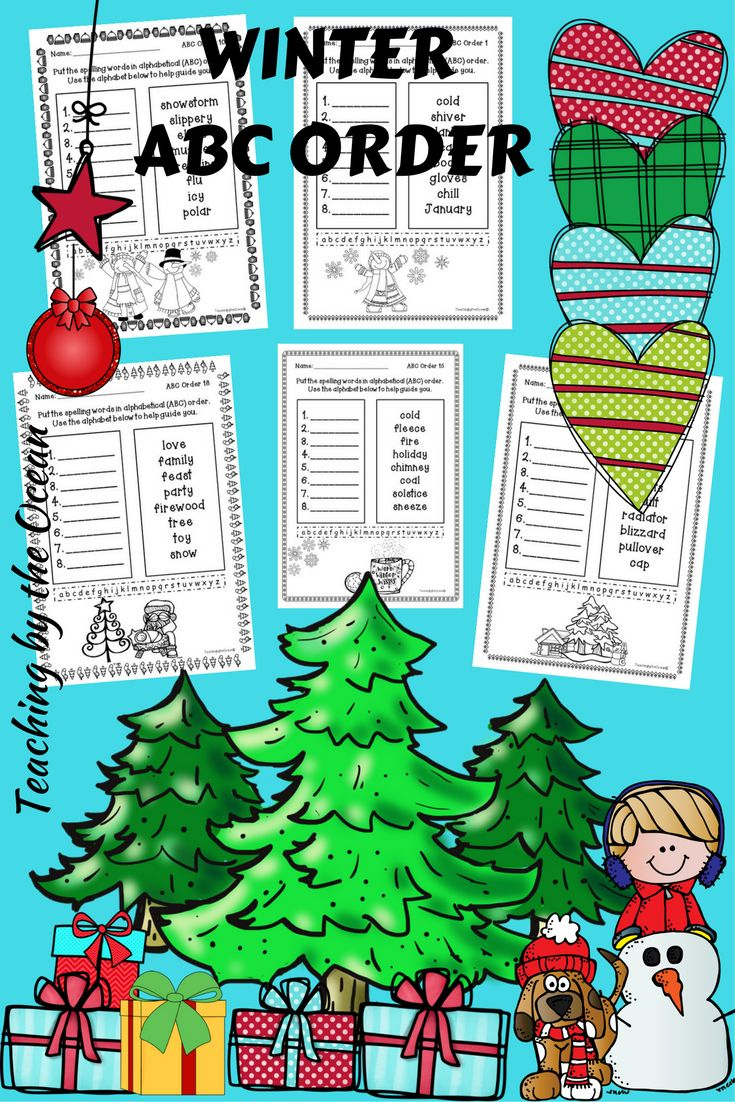 Winter/Christmas Abc Order Worksheets - Alphabetical Order | Christmas Abc Order Worksheets
