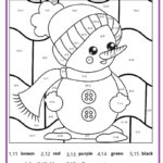 Winter Colornumber Pages – K12 Math Worksheets | Christmas Math Addition Color by Number Worksheets