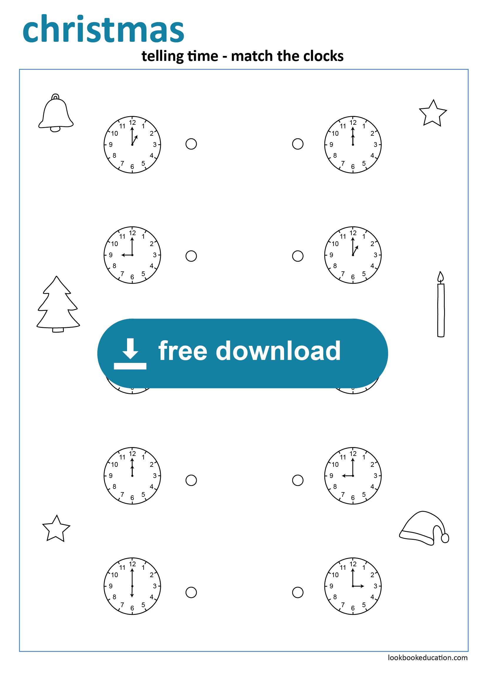 Worksheet Christmas Telling Time - Lookbookeducation | Christmas Telling Time Worksheets