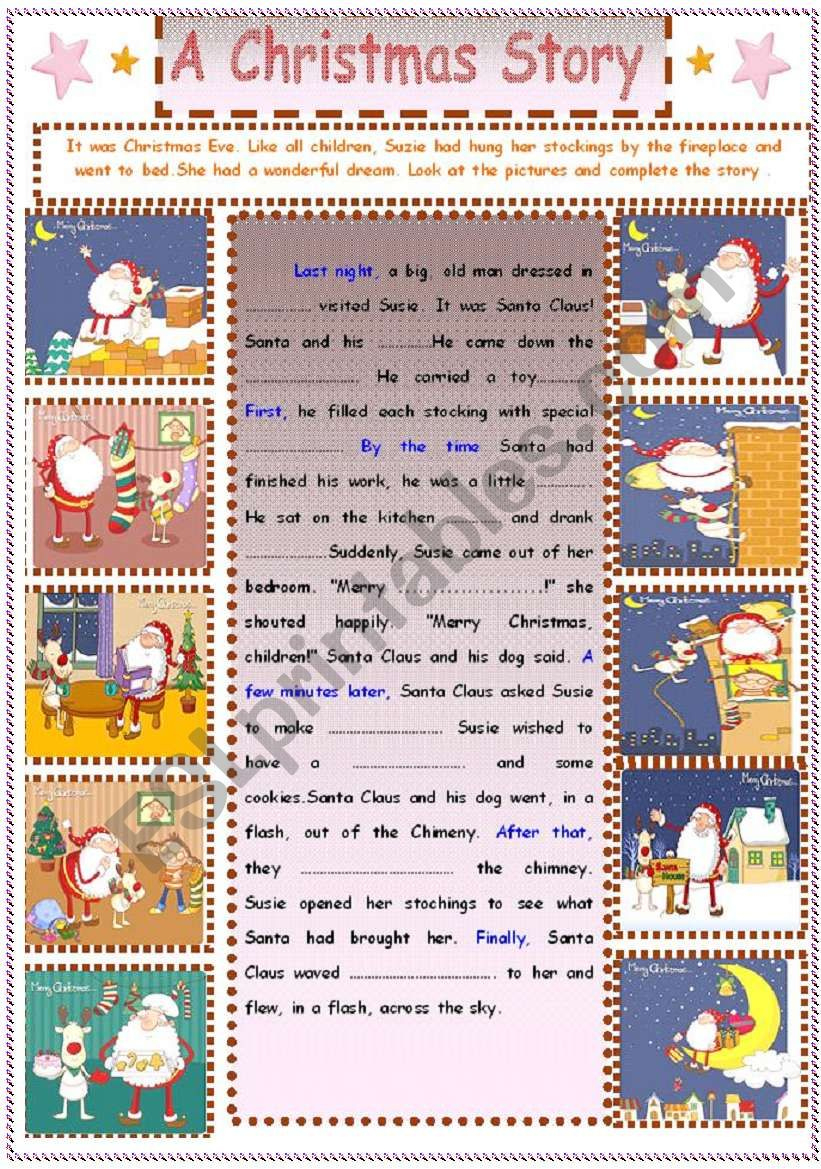 Writing : A Christmas Story - Esl Worksheetsruggy | Writing a Christmas Story Worksheets